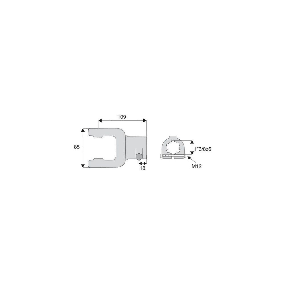 Machoire cannelée avec dimensions croisillon 27x74.6