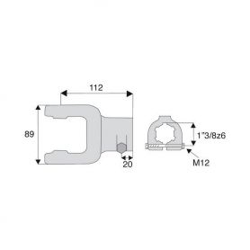 Machoire cannelée avec dimensions croisillon 30.2x80