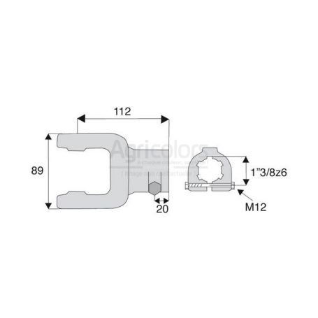 Machoire cannelée avec dimensions croisillon 30.2x80 Machoire cannelée avec dimensions croisillon 30.2x80
