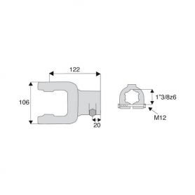 Machoire cannelée avec dimensions croisillon 30.2x92