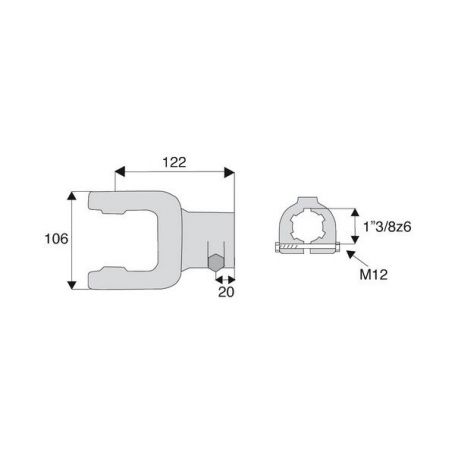 Machoire cannelée avec dimensions croisillon 30.2x92 Machoire cannelée avec dimensions croisillon 30.2x92
