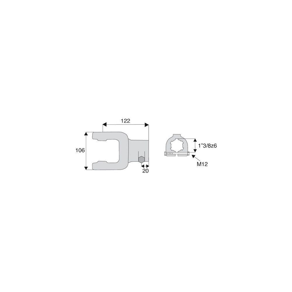 Machoire cannelée avec dimensions croisillon 30.2x92