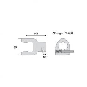 Machoire cannelée avec dimensions croisillon 27x74.6