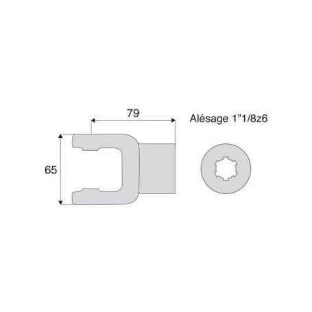 Machoire cannelée avec dimensions croisillon 22x54 Machoire cannelée avec dimensions croisillon 22x54
