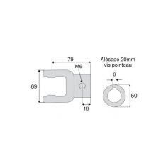 Machoire alésée avec dimensions croisillon 22x54 Machoire alésée avec dimensions croisillon 22x54