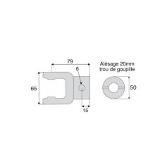 Machoire alésée avec dimensions croisillon 22x54 Machoire alésée avec dimensions croisillon 22x54