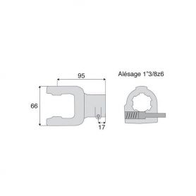 Machoire cannelée avec dimensions croisillon 22x54