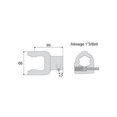 Machoire cannelée avec dimensions croisillon 22x54