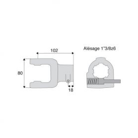 Machoire cannelée avec dimensions croisillon 27x70