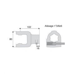 Machoire cannelée avec dimensions croisillon 27x70 Machoire cannelée avec dimensions croisillon 27x70
