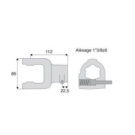 Machoire cannelée avec dimensions croisillon 30.2x80