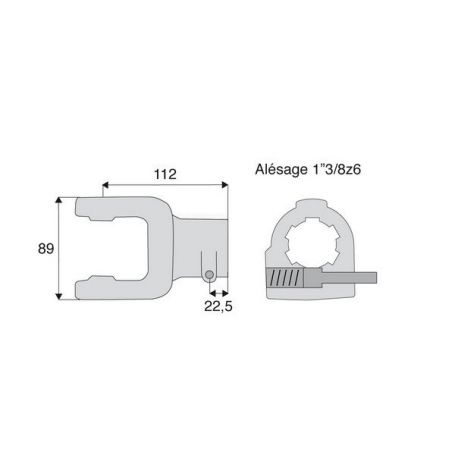 Machoire cannelée avec dimensions croisillon 30.2x80 Machoire cannelée avec dimensions croisillon 30.2x80