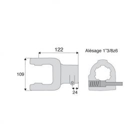 Machoire cannelée avec dimensions croisillon 30.2x92