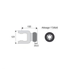 Machoire cannelée avec dimensions croisillon 35x106.5 Machoire cannelée avec dimensions croisillon 35x106.5