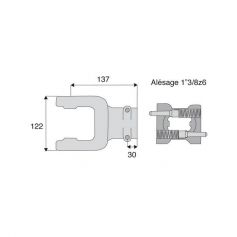 Machoire cannelée avec dimensions croisillon 41x108 Machoire cannelée avec dimensions croisillon 41x108