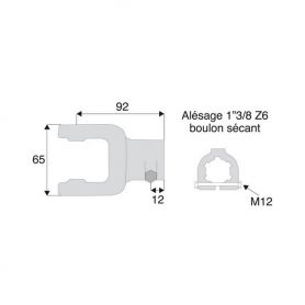 Machoire cannelée avec dimensions croisillon 22x54