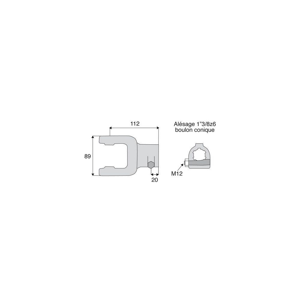 Machoire cannelée avec dimensions croisillon 30.2x80