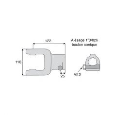 Mâchoire cannelée 30.2x92 - Fixation boulon conique - 1"3/8z6 - Benzi Mâchoire cannelée 30.2x92 - Fixation boulon conique - 1"3/8z6 - Benzi