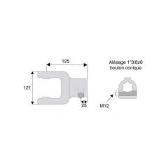 Mâchoire cannelée 35x106.5 - Fixation boulon conique - 1"3/8z6 - Benzi Mâchoire cannelée 35x106.5 - Fixation boulon conique - 1"3/8z6 - Benzi