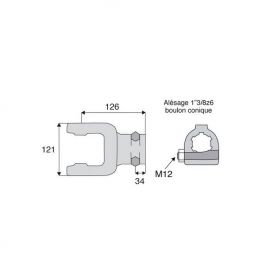 Machoire cannelée avec dimensions croisillon 41x108