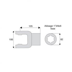 Machoire cannelée avec dimensions croisillon 30.2x92