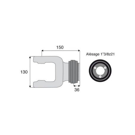 Mâchoire cannelée 41x118mm - Fixation à billes - 1"3/8z21 - Benzi Mâchoire cannelée 41x118mm - Fixation à billes - 1"3/8z21 - Benzi