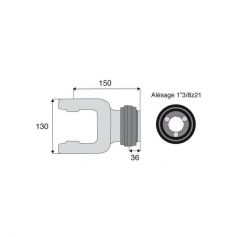 Mâchoire cannelée 41x118mm - Fixation à billes - 1"3/8z21 - Benzi Mâchoire cannelée 41x118mm - Fixation à billes - 1"3/8z21 - Benzi