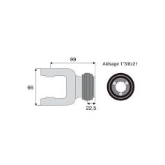 Mâchoire cannelée 22x54 - 1"3/8z21 Longueur 99 mm - Benzi