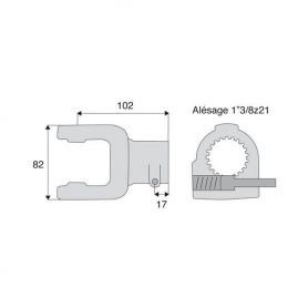 Machoire cannelée avec dimensions croisillon 27x70