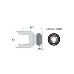 Mâchoire cannelée 27x70 mm dimensions 107x82 mm - 1"3/8z21 - Benzi Mâchoire cannelée 27x70 mm dimensions 107x82 mm - 1"3/8z21 - Benzi