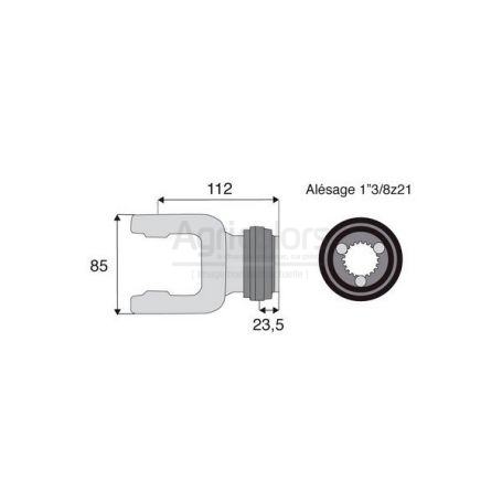 Mâchoire cannelée 27x74.6 - Fixation à billes - 1"3/8z21 - Benzi Mâchoire cannelée 27x74.6 - Fixation à billes - 1"3/8z21 - Benzi
