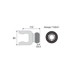 Mâchoire cannelée 27x74.6 - Fixation à billes - 1"3/8z21 - Benzi Mâchoire cannelée 27x74.6 - Fixation à billes - 1"3/8z21 - Benzi