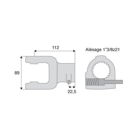 Mâchoire cannelée 30.2x80 mm - Fixation poussoir - 1"3/8z21 - Benzi Mâchoire cannelée 30.2x80 mm - Fixation poussoir - 1"3/8z21 - Benzi