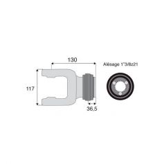 Mâchoire cannelée 30.2x92 mm - fixation à billes - 1"3/8z21 - Benzi Mâchoire cannelée 30.2x92 mm - fixation à billes - 1"3/8z21 - Benzi