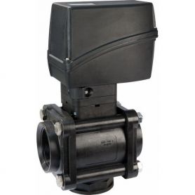 Vanne Electrique ARAG 3v vertical 1''1/4F Sphère Inox/Téflon