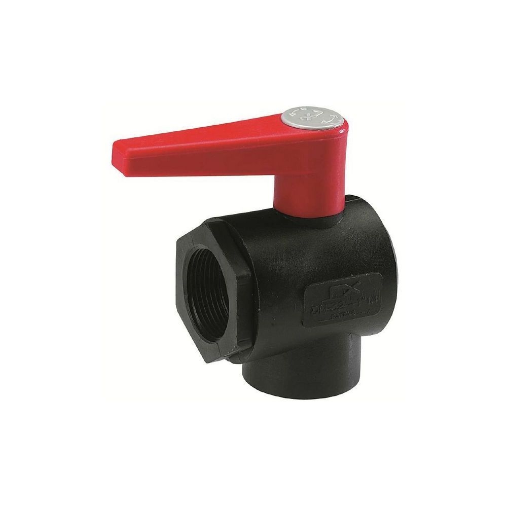 Vanne 2 voies polypro 1''1/2 F équerre