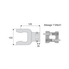 Mâchoire cannelée 35x106.5 mm - Fixation poussoirs - 1"3/8z21 - Benzi Mâchoire cannelée 35x106.5 mm - Fixation poussoirs - 1"3/8z21 - Benzi