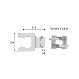 Machoire cannelée avec dimensions croisillon 34x106.5