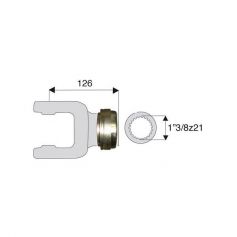 Mâchoire cannelée 35x106.5mm - Fixation à billes - 1"3/8z21 Longueur : 126mm - Benzi Mâchoire cannelée 35x106.5mm - Fixation à billes - 1"3/8z21 Longueur : 126mm - Benzi
