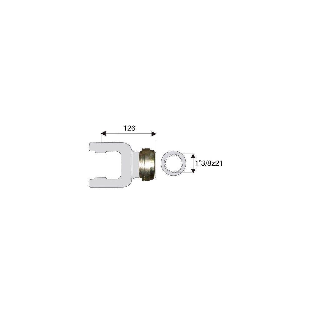 Machoire cannelée avec dimensions croisillon 35x106.5