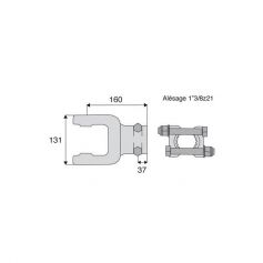 Mâchoire cannelée 41x118mm - Fixation à boulon sécant - 1"3/8z21 - Benzi