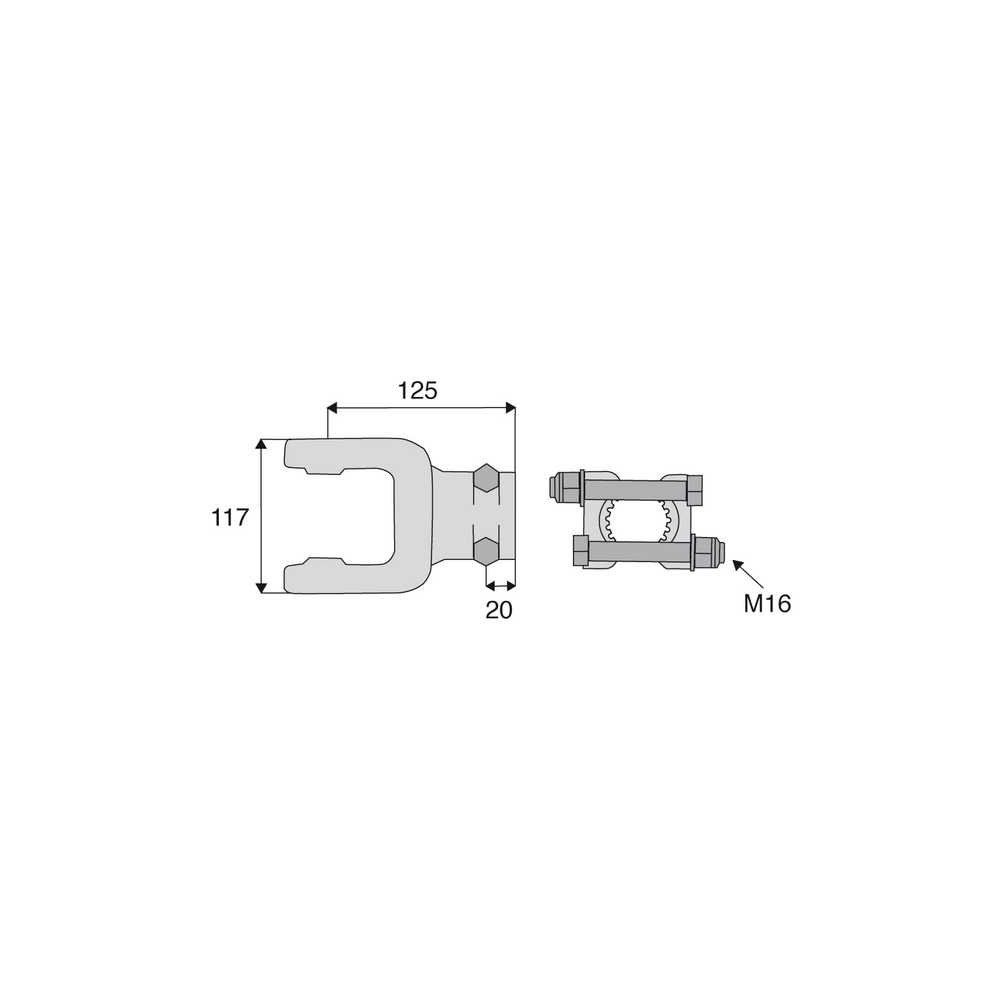 Machoire cannelée avec dimensions croisillon 30.2x106.5