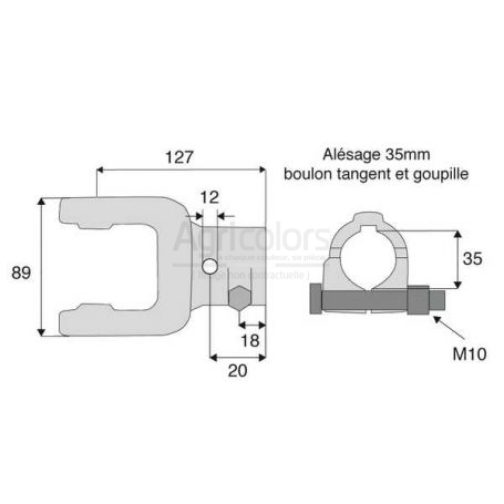 Machoire alésée avec dimensions croisillon 30.2x80 Machoire alésée avec dimensions croisillon 30.2x80