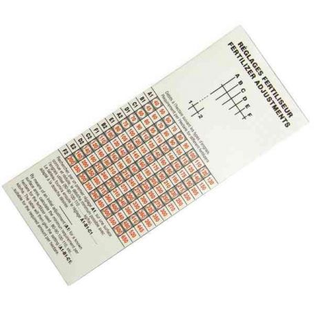 AUTOCOLLANT RÉGLAGES ENGRAIS RÉF. 10226011 pour MONOSEM AUTOCOLLANT RÉGLAGES ENGRAIS RÉF. 10226011 pour MONOSEM