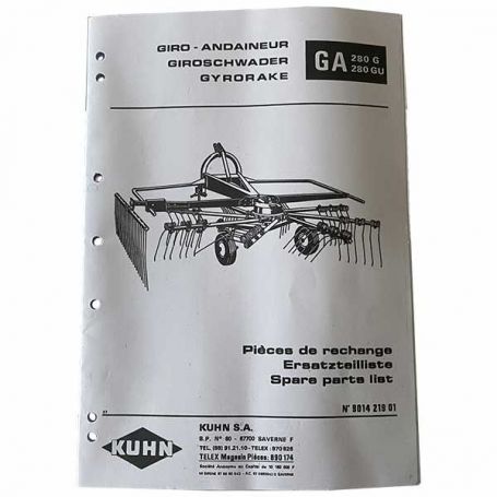 CATALOGUE PDR GA280G RÉF. 9014219 - KUHN CATALOGUE PDR GA280G RÉF. 9014219 - KUHN
