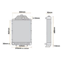 Radiateur 3050 - 3065 et 6120 - 6140 pour MASSEY FERGUSON Radiateur 3050 - 3065 et 6120 - 6140 pour MASSEY FERGUSON