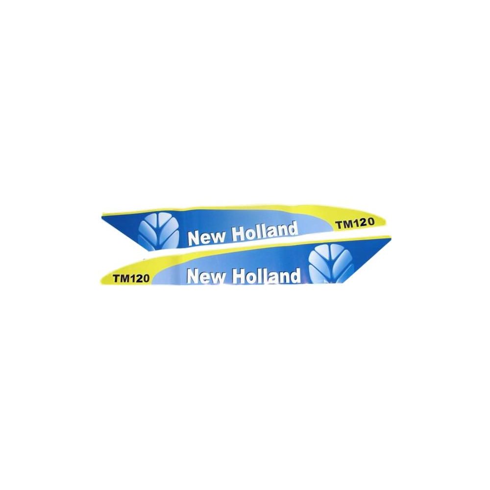 Autocollant New Holland TM120 Set Late Type Blanc pour FORD