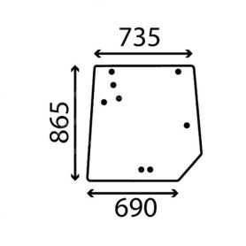 Lunette arrière Glass 5400 - Cabine à fond plat pour MASSEY FERGUSON