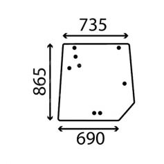 Vitre arrière supérieure réf. 4272760M1 - Massey Ferguson