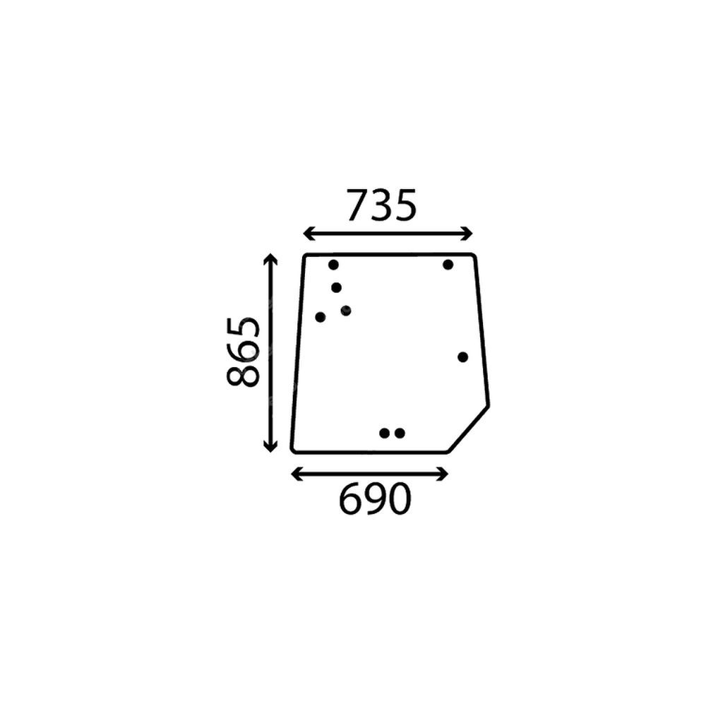 Lunette arrière Glass 5400 - Cabine à fond plat pour MASSEY FERGUSON